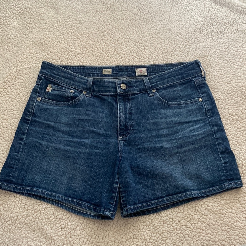 AG Hailey ex-boyfriend roll up jean shorts